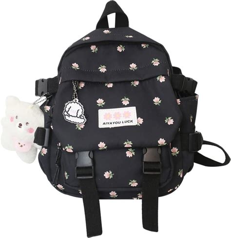 Amazon Mininai Mini Cute Preppy Backpack With Pendant Floral