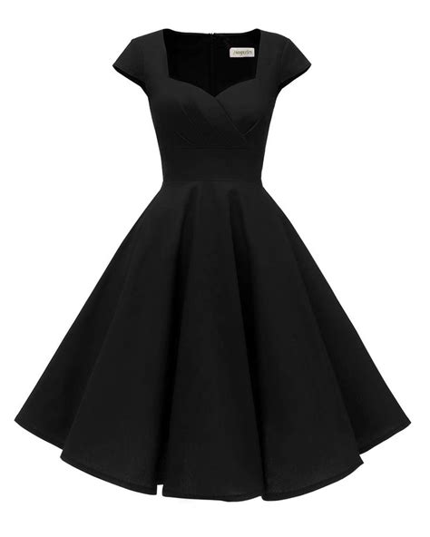 Hanpceirs Womens Cap Sleeve 1950s Retro Vintage Cocktail Swing Dresses With Pocket In 2024