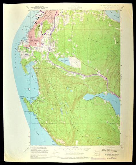 South Bellingham Map Of Whatcom County Washington Print Wall Etsy