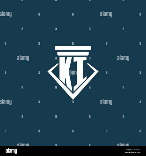 Ki Initial Monogram Logo For Law Firm Lawyer Or Advocate With Pillar