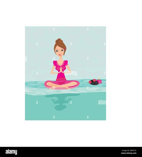 Yoga Girl In Lotus Position Stock Vector Image And Art Alamy