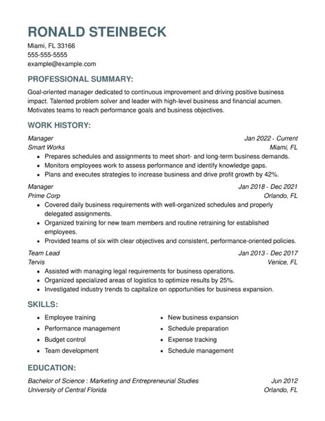 Best Manager Resume Examples To Use In 2023