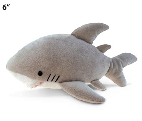 Puzzled Gray Shark Plush Animal Stuffed Toy Super Soft Cuddly Critter