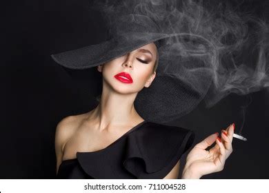 Sexy Beautiful Lady Blowing Such Smoke Telegraph