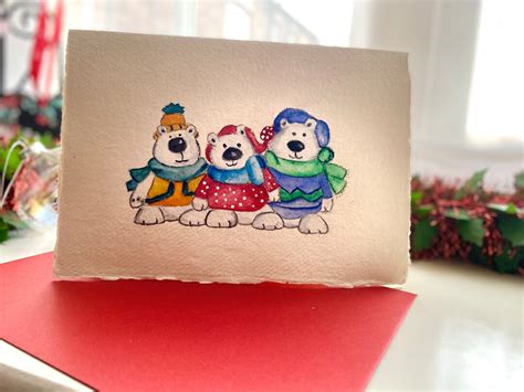 Polar Bear Christmas Card Polar Bear Fun Novelty Christmas Etsy