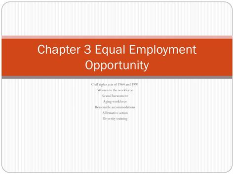 PPT Chapter 3 Equal Employment Opportunity PowerPoint Presentation