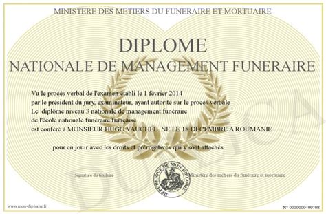 Diplome Nationale De Management Funeraire