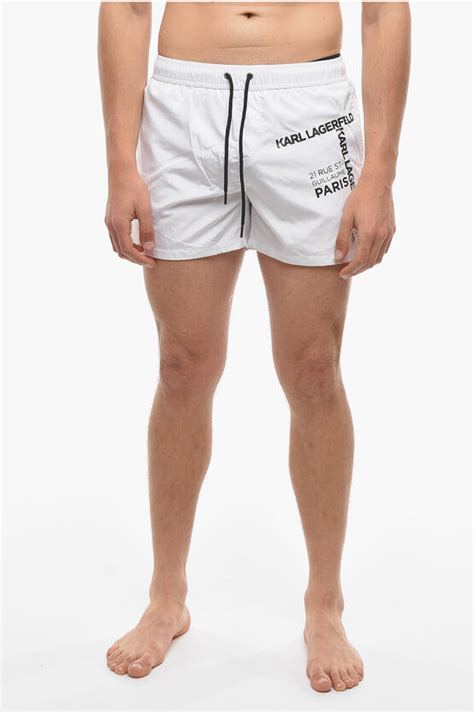 Karl Lagerfeld Rue St Guillaume Swim Shorts With Contrasting Logo