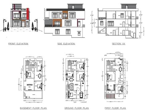 A Complete Autocad Drawings Floor Plans Elevation Section Upwork