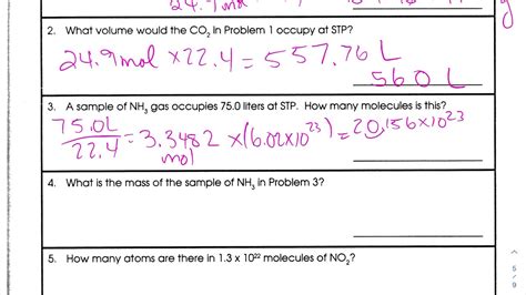 Free Printable Mole To Mole Stoichiometry Worksheets Worksheets Library