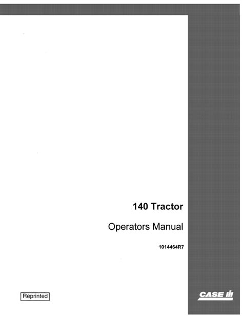 Case 140 Tractor Operator S Manuals PDF