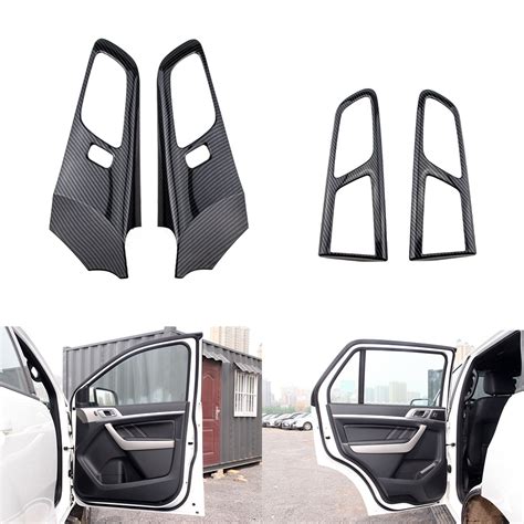 Carbon Fiber Car Interior Door Handle Panel Decoration Frame Cover Trim