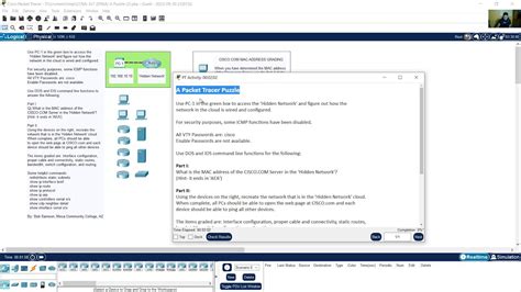 Ccna V Ensa A Packet Tracer Puzzle Youtube