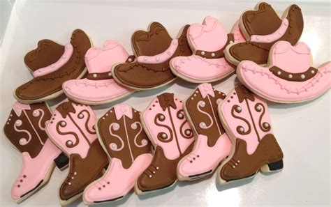 Western Girl Boots And Cowboy Cowgirl Hats Sugar Cookies