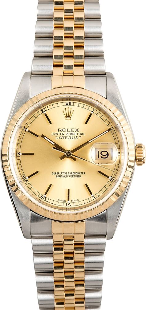 Rolex Two Tone Mm Datejust Jubilee