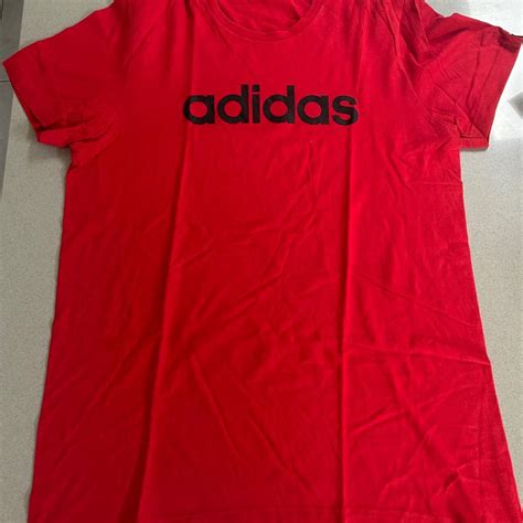 Small Red Adidas T Shirt Depop