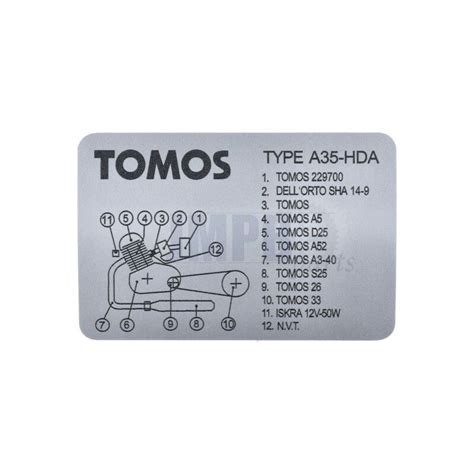 Model Identification Sticker Tomos A Jmpb Parts