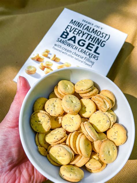 Trader Joe S Mini Almost Everything Bagel Sandwich Crackers Review