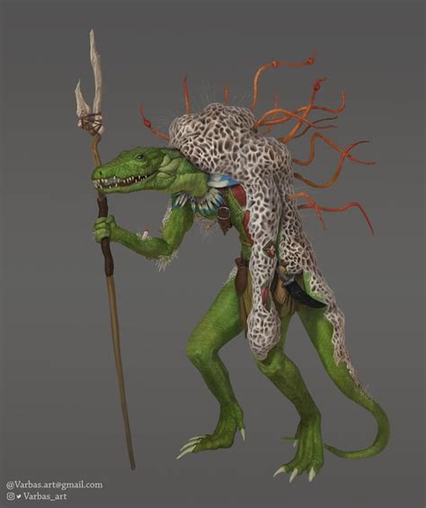 Oc Lizardfolk Circles Of Spore Druid Commission Dungeonsanddragons