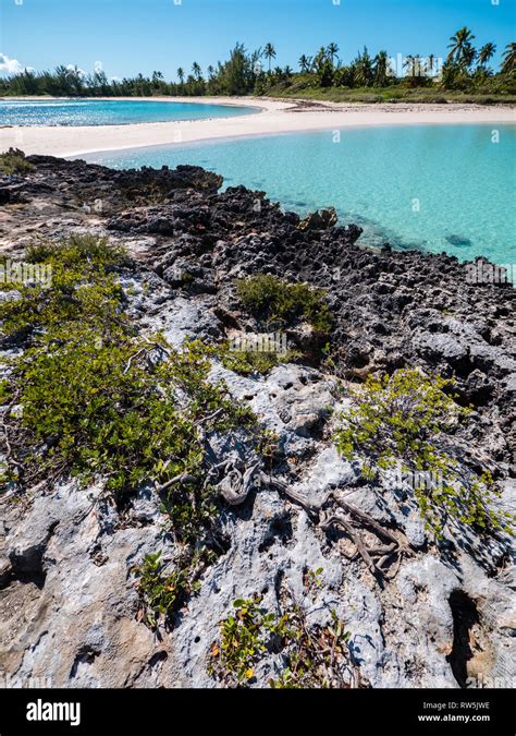 Coral Island with View of Twin Coves Beach, Governor's Harbour, Eleuthera Island, Bahamas, The ...