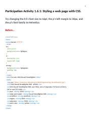 Zybooks Practice Styling Web Oage With Css Docx Participation