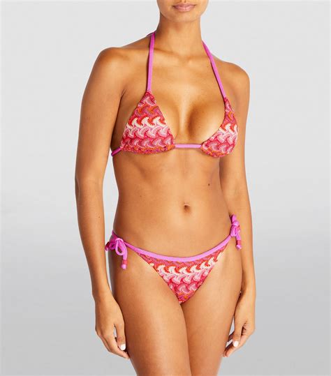 Womens PatBO Pink X Harrods Crochet Beach Bikini Bottoms Harrods UK