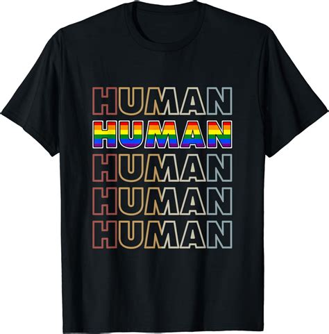 HUMAN Rainbow LGBT Flag Bi Lesbian Trans Gay Pride Month T Shirt Walmart