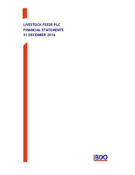 Livestock Feeds Plc LIVEST Ng 2016 Annual Report