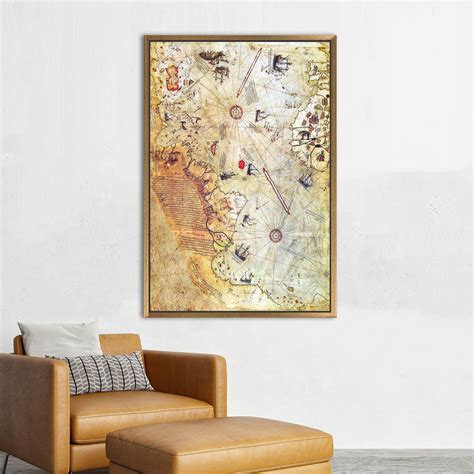 Piri Reis Map Trendy Wall Decor Map Artwork Antique Map Etsy