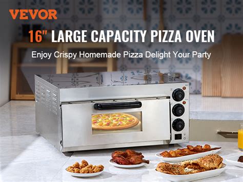 VEVOR Electric Pizza Oven Countertop 16 Inch 1700W Commercial Pizza