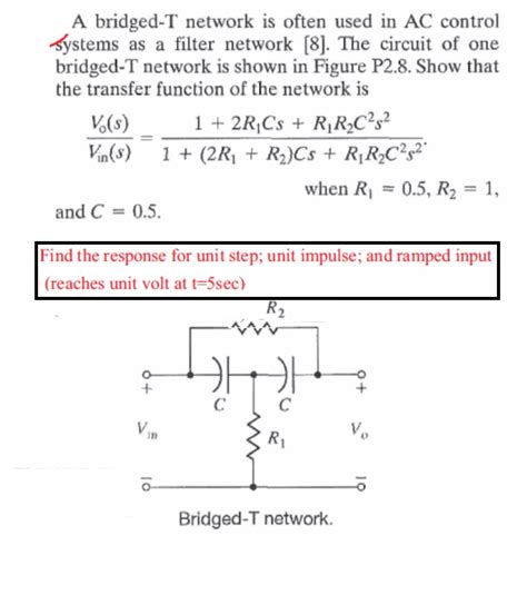 Solved A Bridged T Network Is Often Used In AC Control Chegg