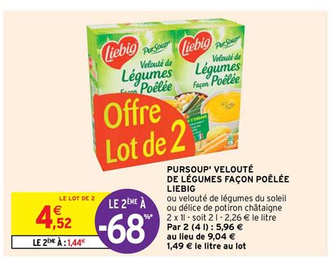 Promo Pursoup Velouté De Légumes Façon Poêlée Liebig chez Intermarché