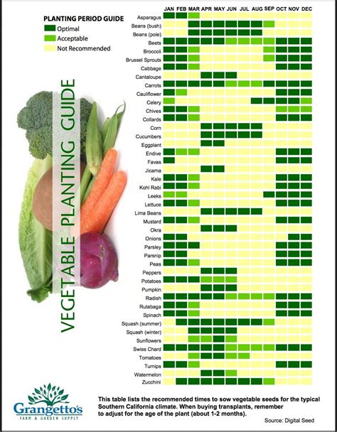 Veggie Planting Guide For Southern California Vegetable Planting Guide Planting Vegetables