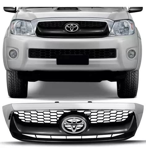 Grade Dianteira Hilux Srv Preta Cromada Emblema