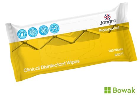 Surface Sanitiser Wipes Jangro Disinfectant Wipes Flow Pack Bowak