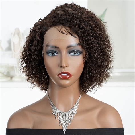 Joedir Lux Short Kinky Curly Wig Human Hair For Black