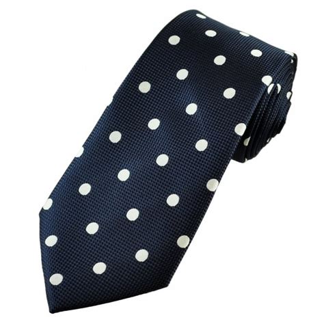 Navy Blue White Polka Dot Men S Tie From Ties Planet UK