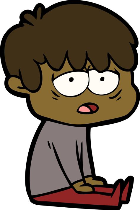 cartoon exhausted boy 12540961 Vector Art at Vecteezy
