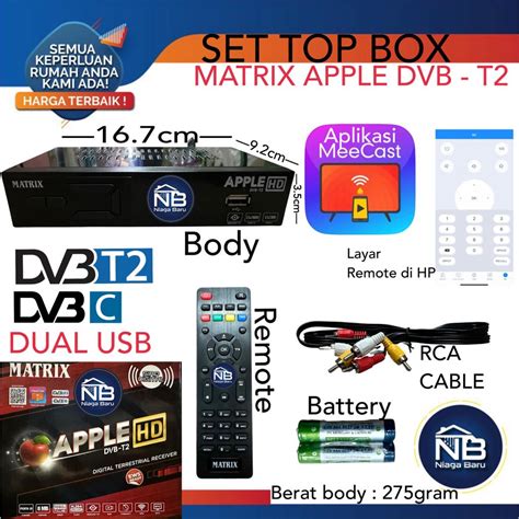 Jual Set Top Box Tv Digital Matrix Apple Hd Receiver Tv Dvb T Red Uhf