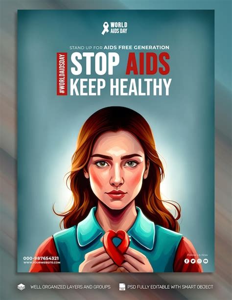 Psd Modelo Banner Postagem Nas Redes Sociais Do Dia Mundial Da Aids