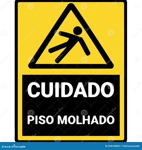 Character Slipping and Falling with Text "caution Wet Floor" in