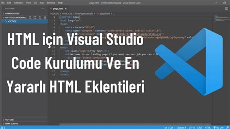 Html Css Ders Html In Visual Studio Code Kurulumu Ve En Yararl