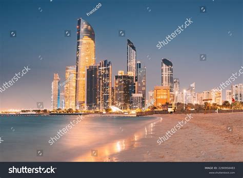 stunning sandy beach  corniche seaside stock photo