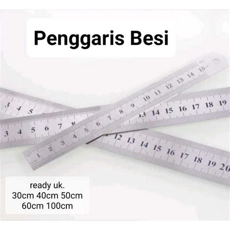 Jual Ruler Stainless Steel Garisan Besi Penggaris Besi Uk 30 40 50