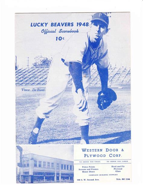 Portland Beavers Baseball program, 1948, 2024