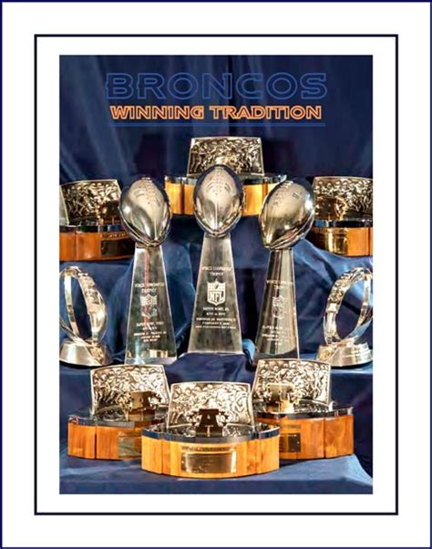 enver Broncos Super Bowl Trophies Poster, Unique Awards Gift