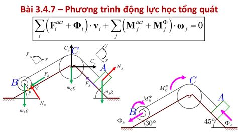 [CƠ LÝ THUYẾT ĐỘNG LỰC HỌC]BÀI TẬP 3.4.7: Phương trình động lực học tổng quát cho hệ vật rắn ...