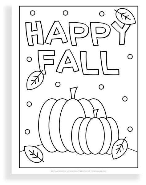 Free Happy Fall Coloring Pages