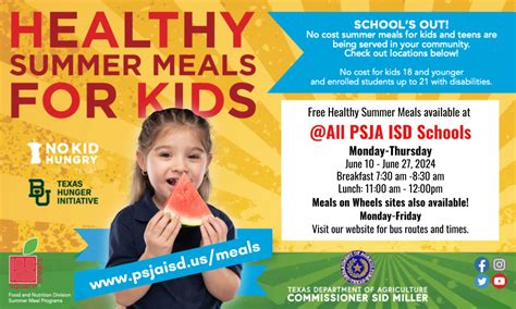 PSJA ISD to offer free breakfast, lunch meals for children ages 18 and ...