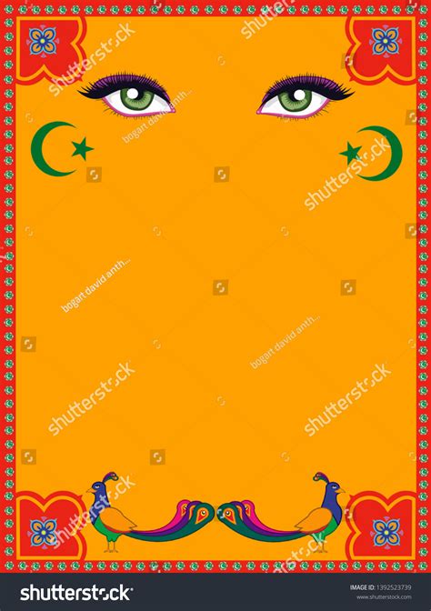 Pakistani Truck Art Design Template Stock Illustration 1392523739